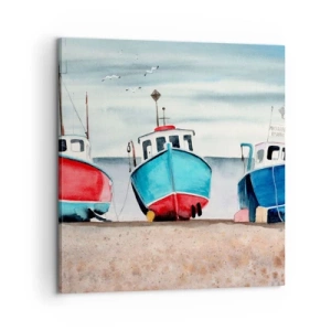 Quadro em tela - Pronto para pescar - 60x60 cm