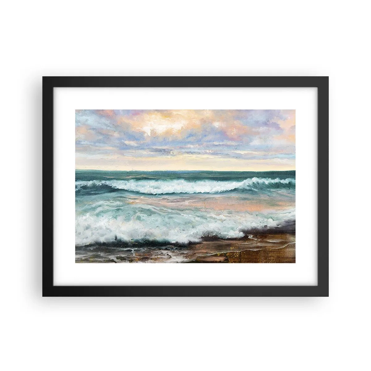 Pôster com moldura preta - Aqui suavizas a alma - 40x30 cm