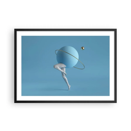 Pôster com moldura preta - Planetas a enlouquecer - 70x50 cm