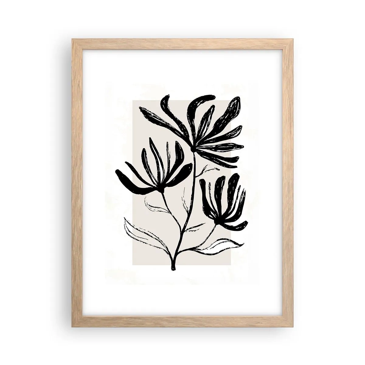 Pôster com moldura de carvalho claro - Esboço para o herbário - 30x40 cm