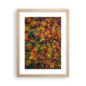 Pôster com moldura de carvalho claro - Bouquet de árvores de Outono - 30x40 cm