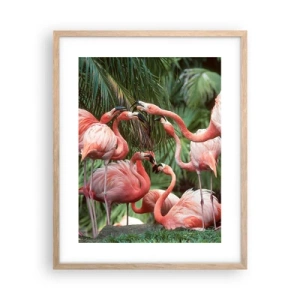 Pôster com moldura de carvalho claro - Fofocas da tarde - 40x50 cm