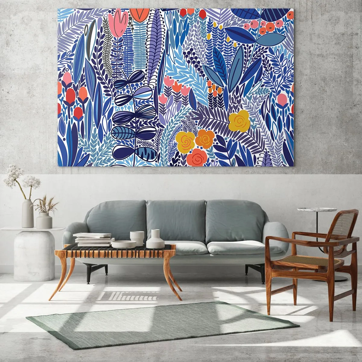 Quadro em vidro - Jardim Havaiano - 120x80 cm