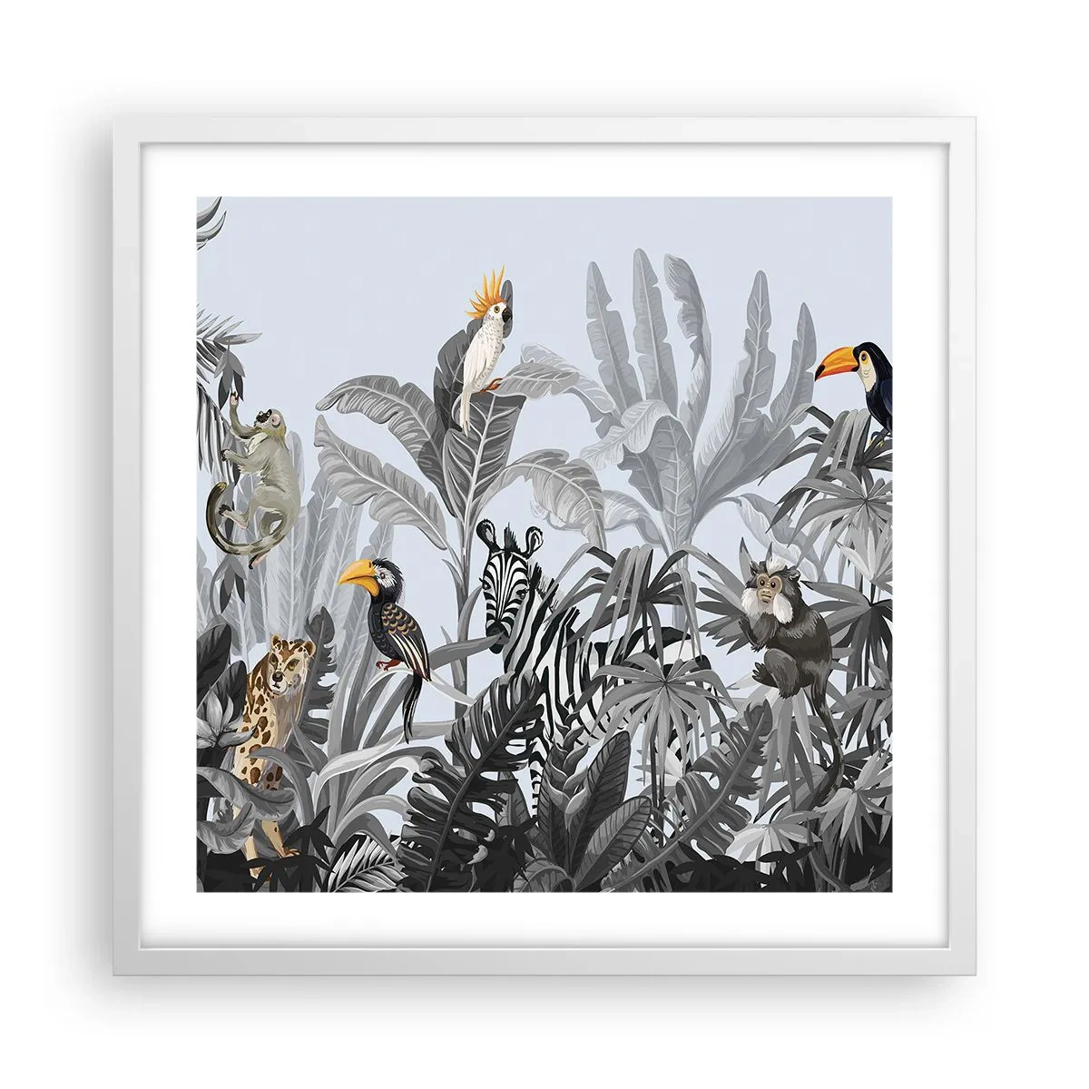 Pôster em moldura branca - Conto de fadas africano - 50x50 cm