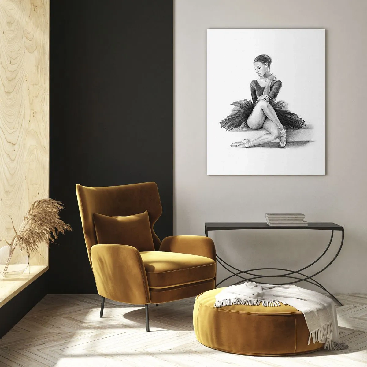 Quadro em vidro - Encantada pela dança - 70x100 cm