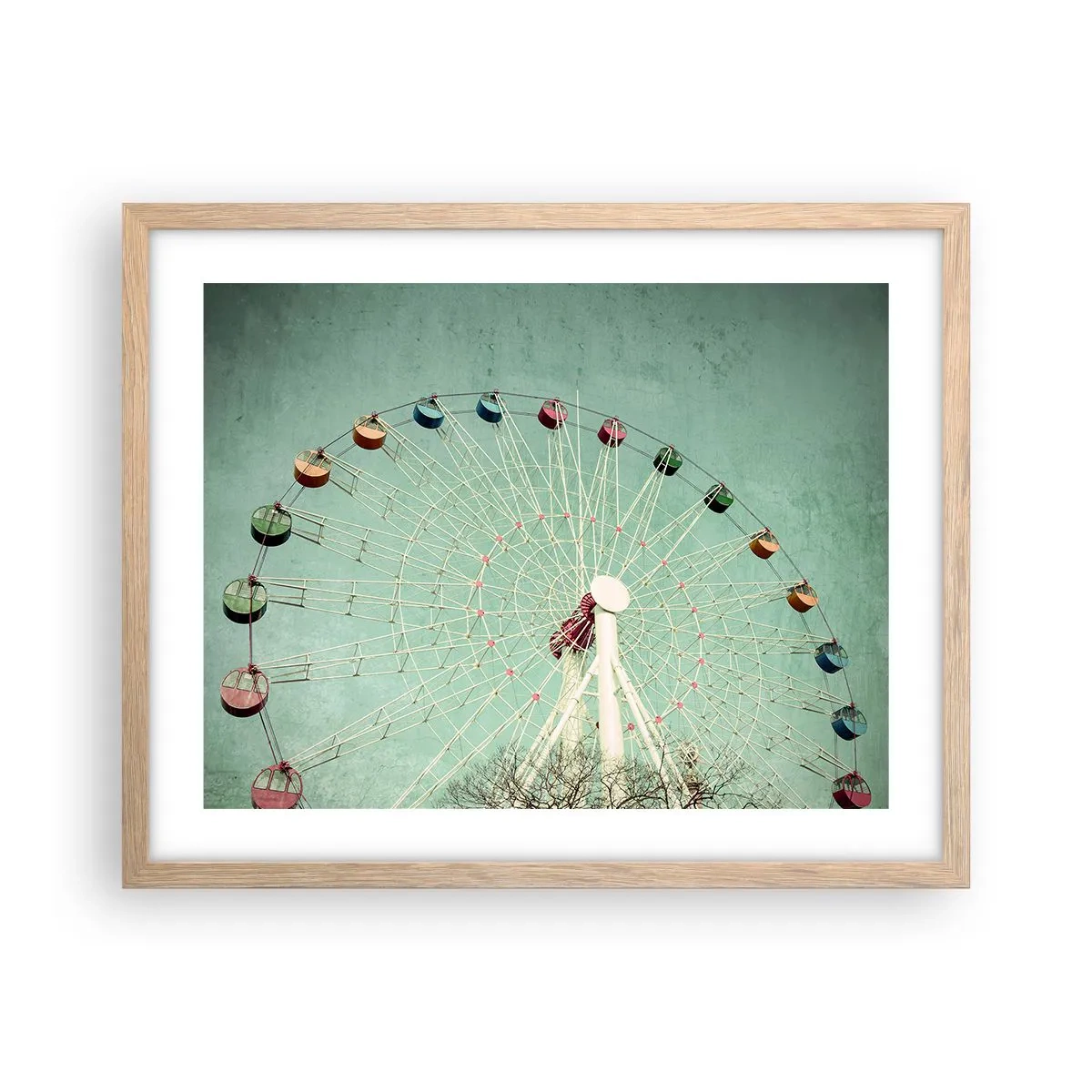 Pôster com moldura de carvalho claro - Diverte-te - 50x40 cm