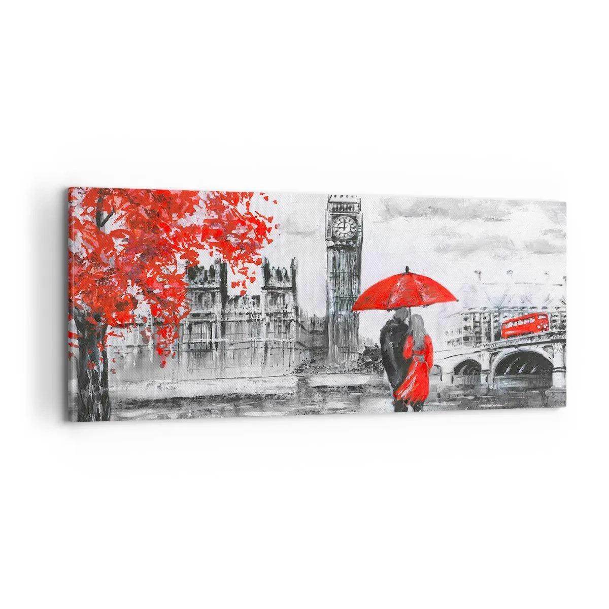 Quadro em tela - Apaixonados em Londres - 100x40 cm