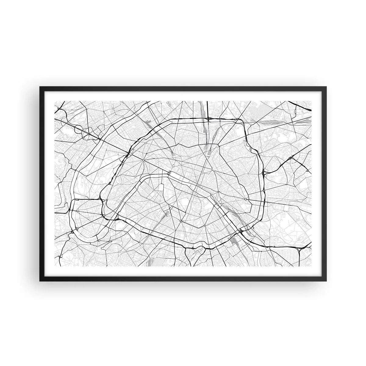 Pôster com moldura preta - Flor de Paris - 91x61 cm