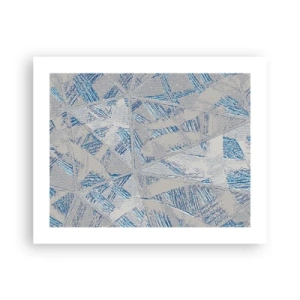 Pôster - Em um labirinto azul e cinza - 50x40 cm