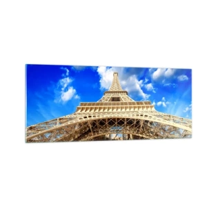 Quadro em vidro - Alcançando o céu e as nuvens - 100x40 cm