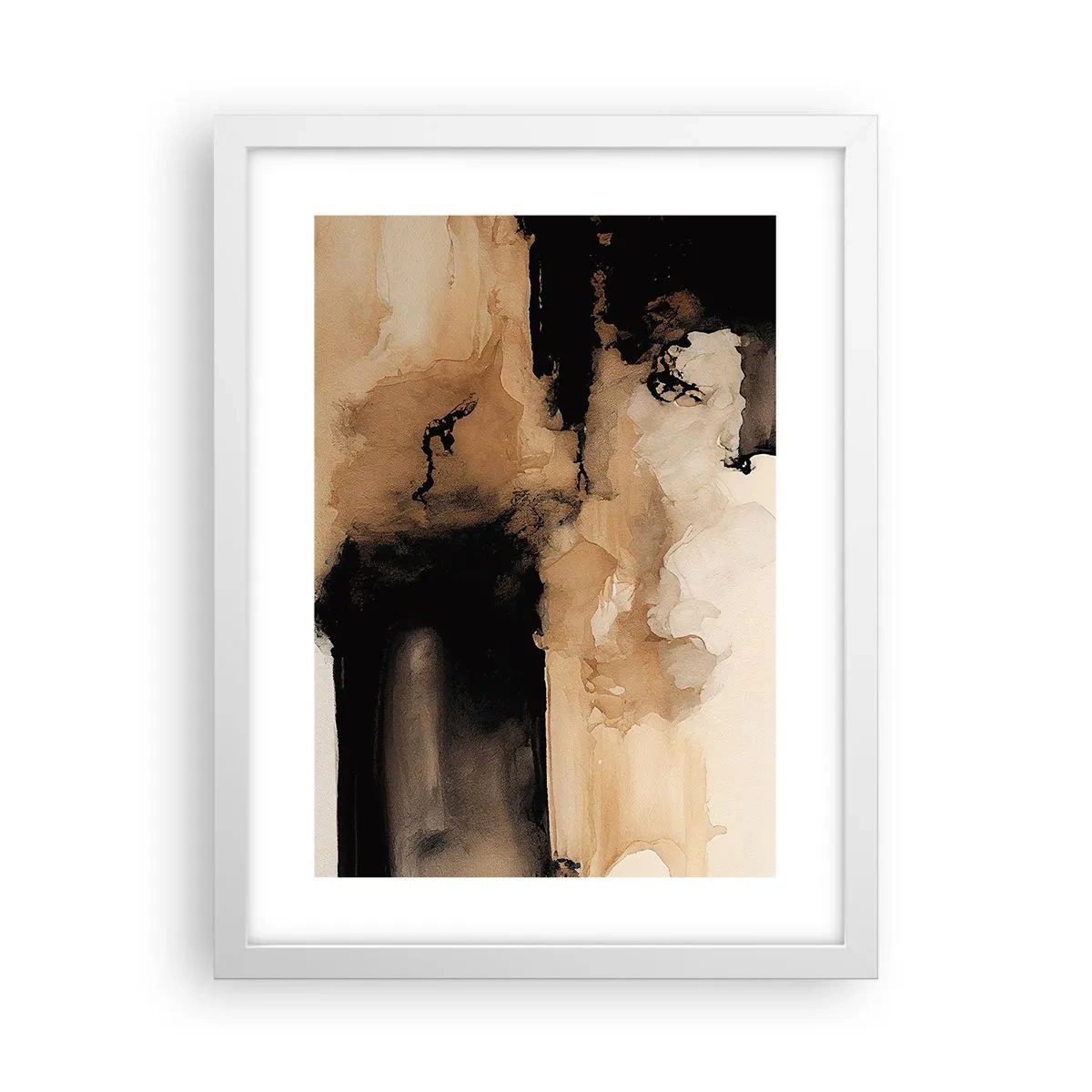 Pôster em moldura branca - Abstração intrigante - 30x40 cm