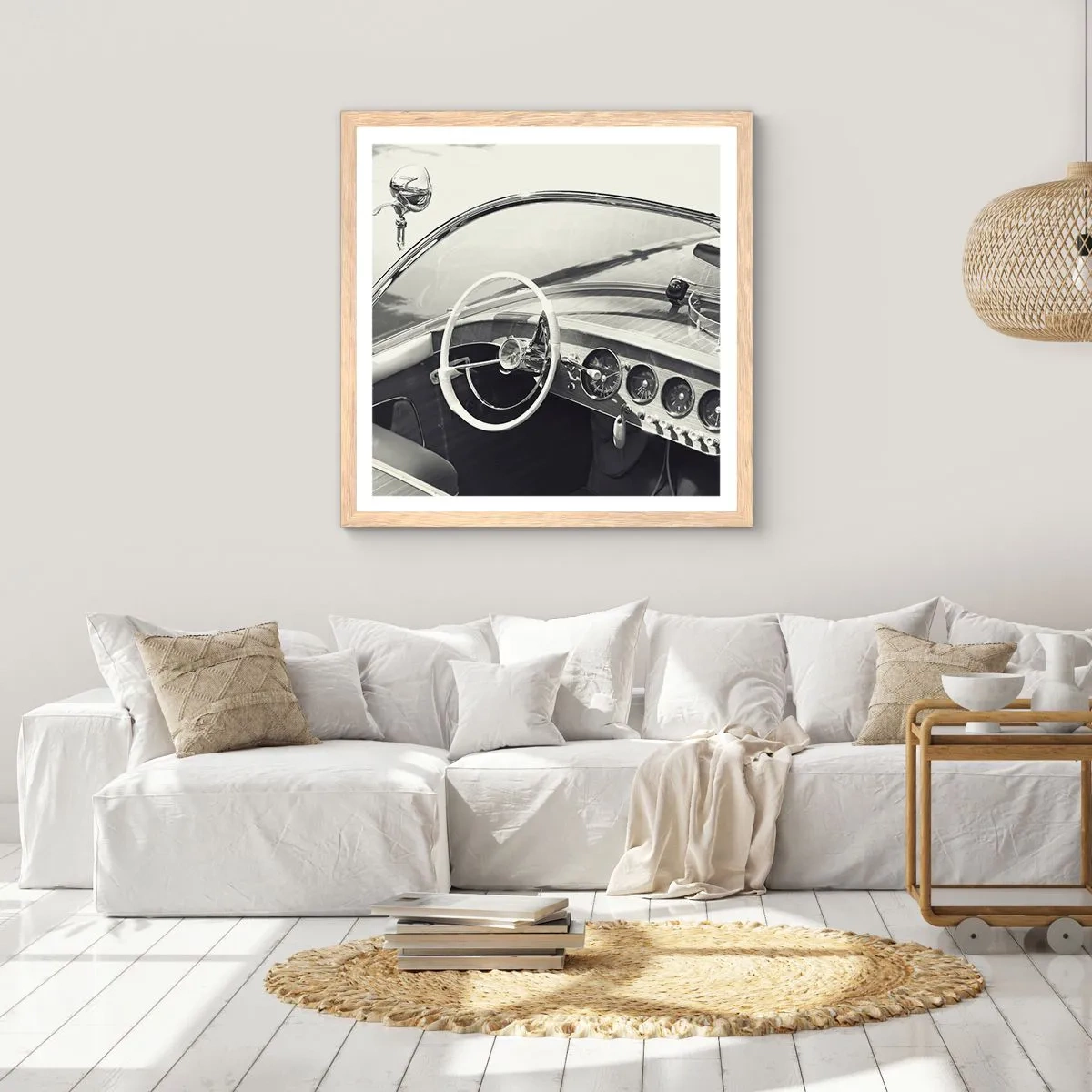 Pôster com moldura de carvalho claro - Tempo para os ricos - 30x30 cm