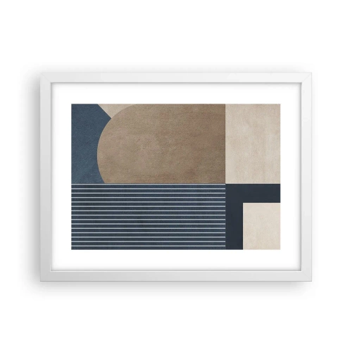 Pôster em moldura branca - Uma composição de simplicidade e redondeza - 40x30 cm
