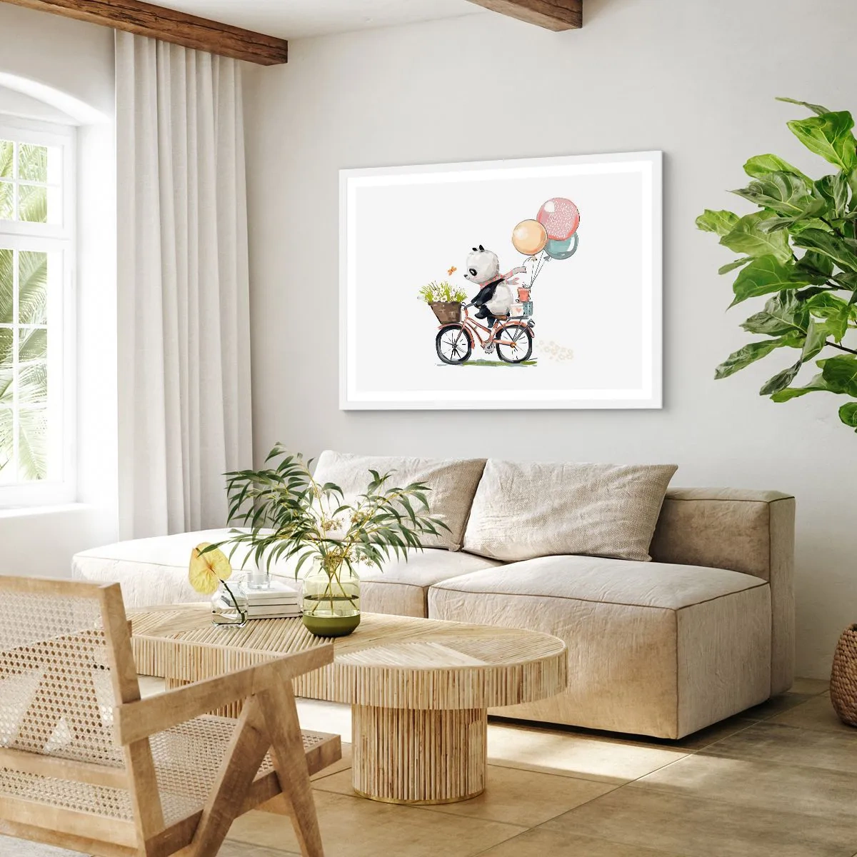 Pôster em moldura branca - Dia feliz  - 91x61 cm