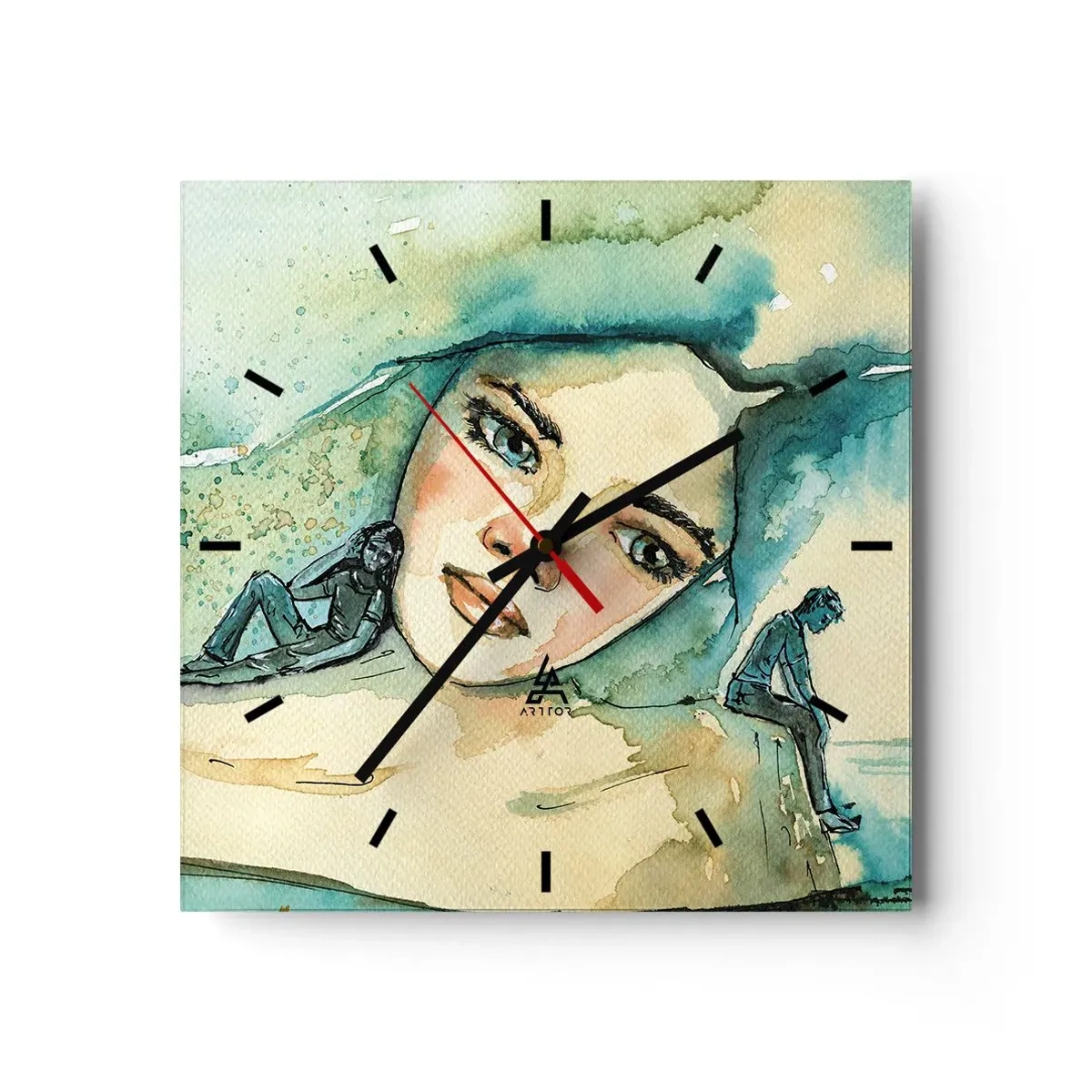 Relógio de parede - Relógio em vidro - Am I blue? - 30x30 cm