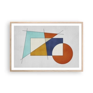 Pôster com moldura de carvalho claro - Abstração: diversão modernista - 91x61 cm
