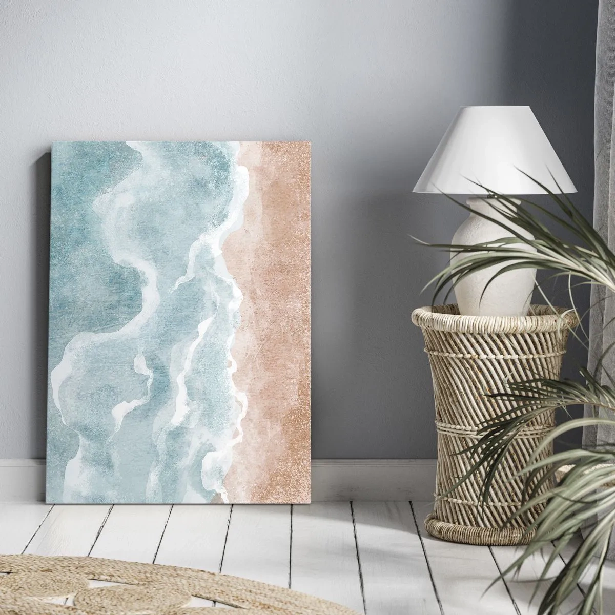 Quadro em tela - Abstração de nuvem - 45x80 cm