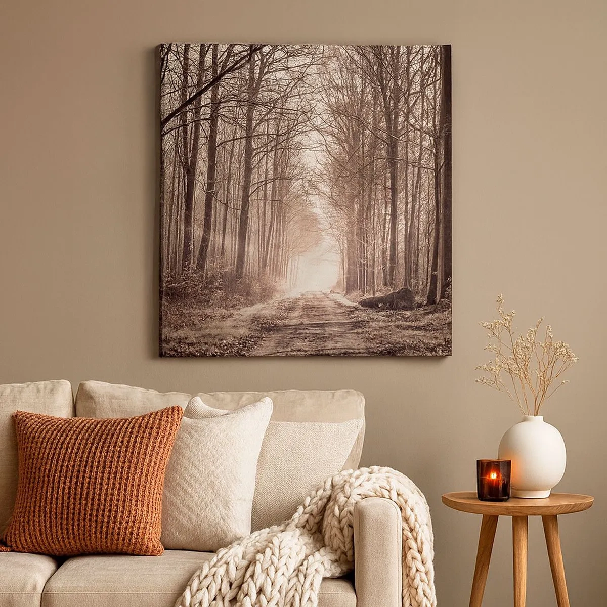 Quadro em tela - Catedral na Floresta - 30x30 cm