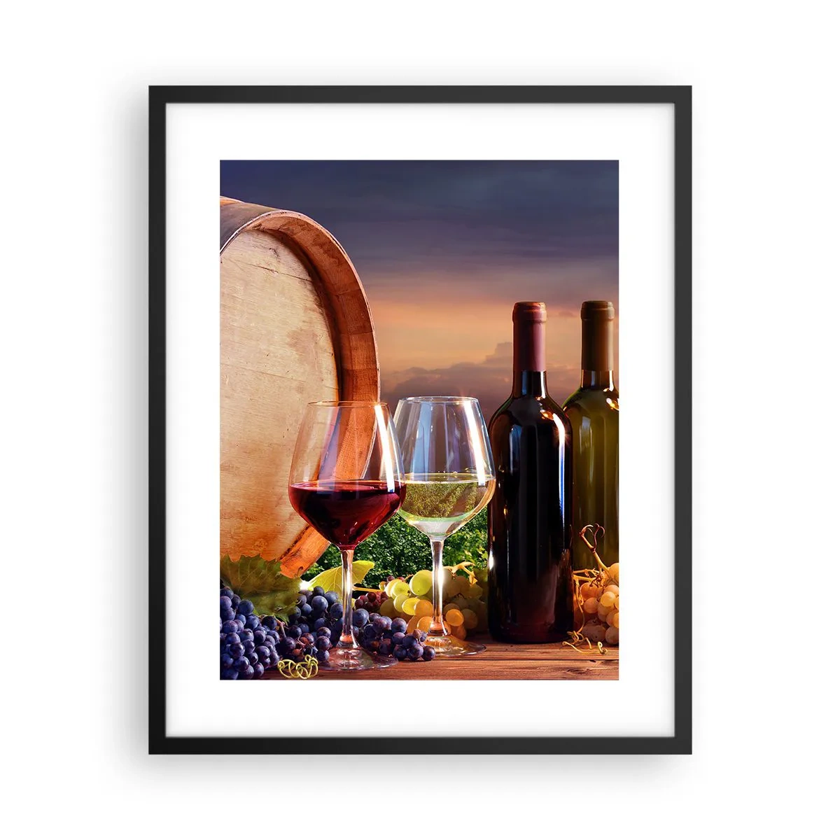 Pôster com moldura preta - Aqui a vida tem um sabor - 40x50 cm