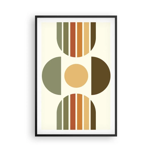 Pôster com moldura preta - Em tons terrosos - 61x91 cm