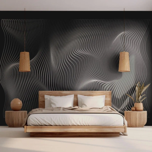 Papel de Parede Premium Canvas - Dança de luz no espaço - 3D, Linhas, Moderno - 500x350 cm