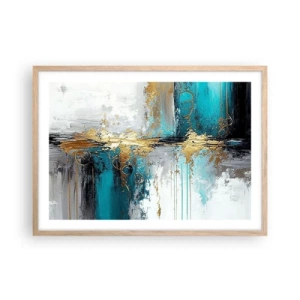 Pôster com moldura de carvalho claro - Tudo flui - 70x50 cm