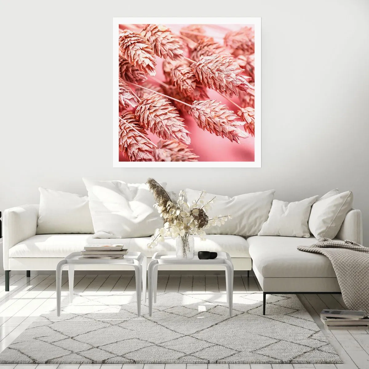 Pôster - Cascata floral em rosa - 30x30 cm