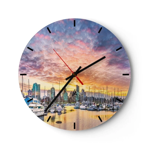 Relógio de parede - Relógio em vidro - Cidade de mil marinheiros - 40x40 cm
