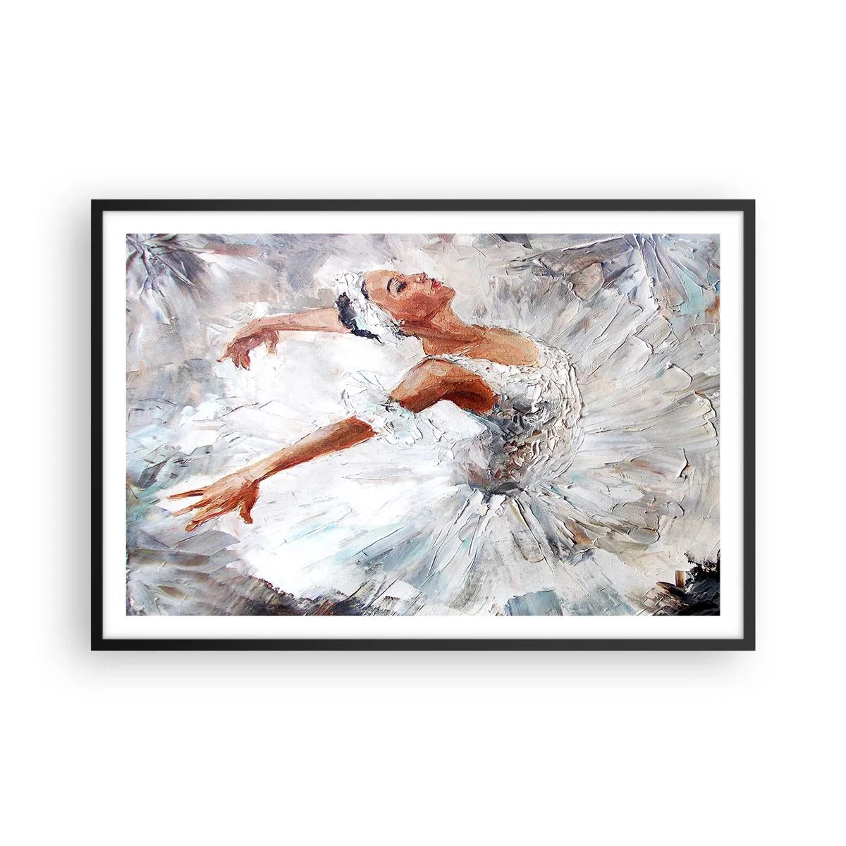 Pôster com moldura preta - Delicado e leve como tule - 91x61 cm