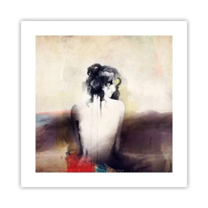 Pôster - Linhas suaves, formas ovais - 40x40 cm