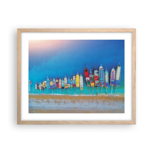 Pôster com moldura de carvalho claro - Vista panorâmica - 50x40 cm