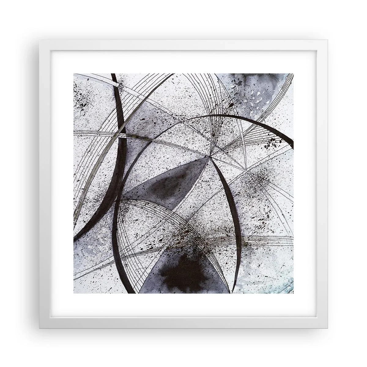 Pôster em moldura branca - Fantasia futurista - 40x40 cm