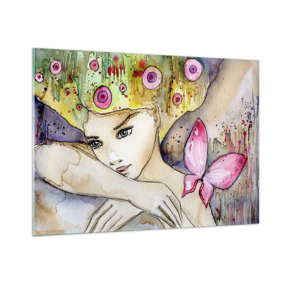 Quadro em vidro - Princesa borboleta - 100x70 cm