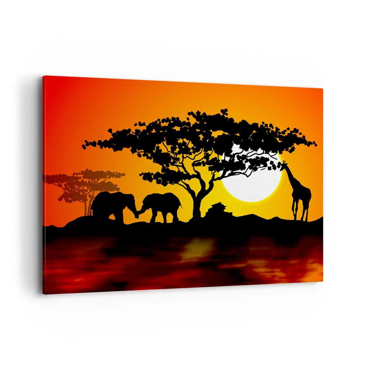 Quadro em tela - Encontro na savana - 100x70 cm