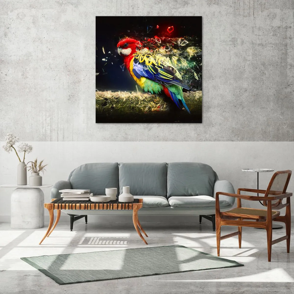 Quadro em vidro - O mensageiro do Brilho - 60x60 cm