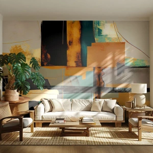 Papel de Parede Autocolante Deluxe Sticker - Abstração – luz e sombra - Abstração, Moderno, Pedaço - 300x210 cm