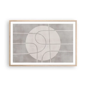 Pôster com moldura de carvalho claro - Circular e direto - 91x61 cm