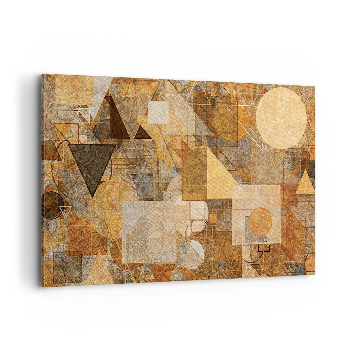 Quadro em tela - Estudo Cubista em Bronze - 120x80 cm