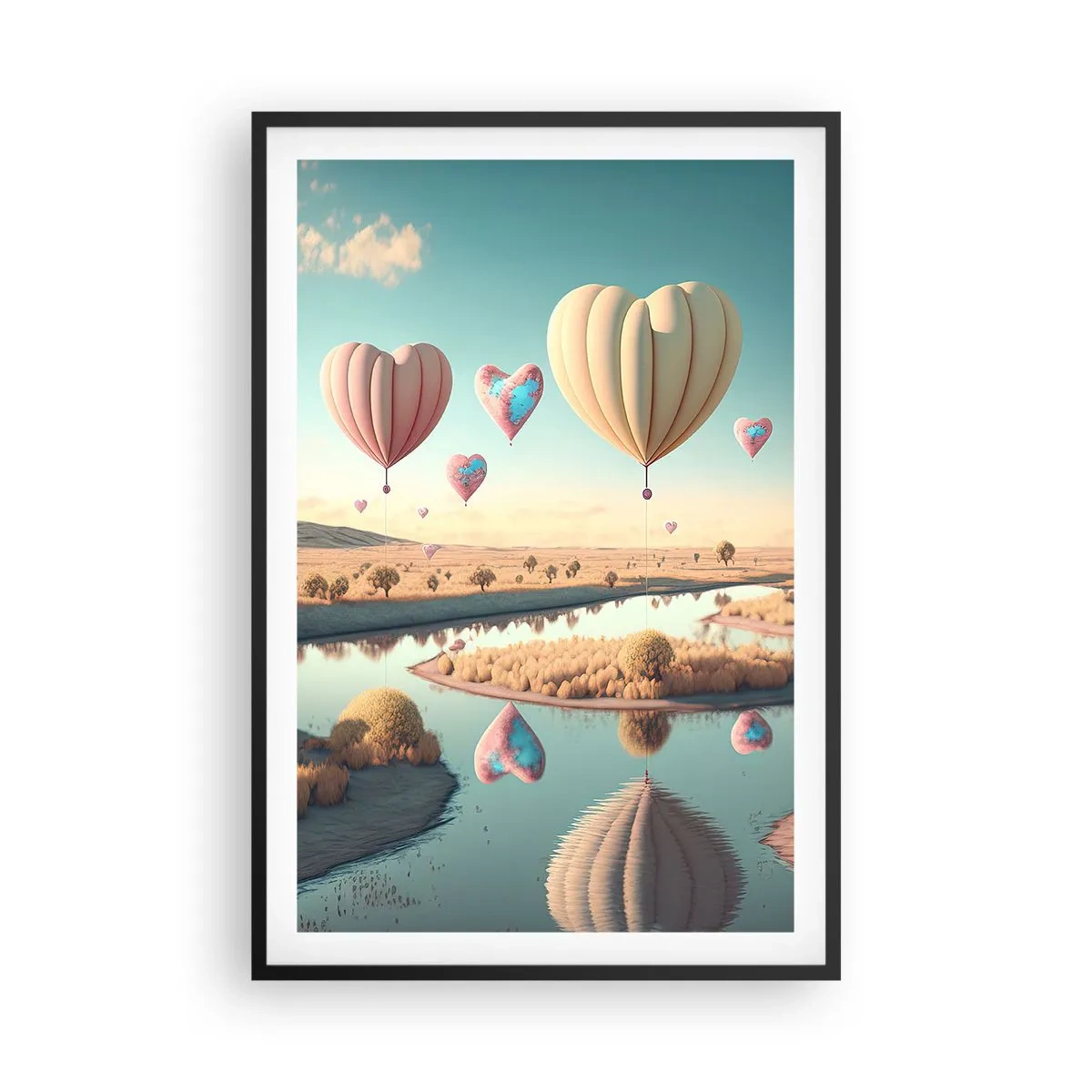 Pôster com moldura preta - O amor permite se reerguer - 61x91 cm