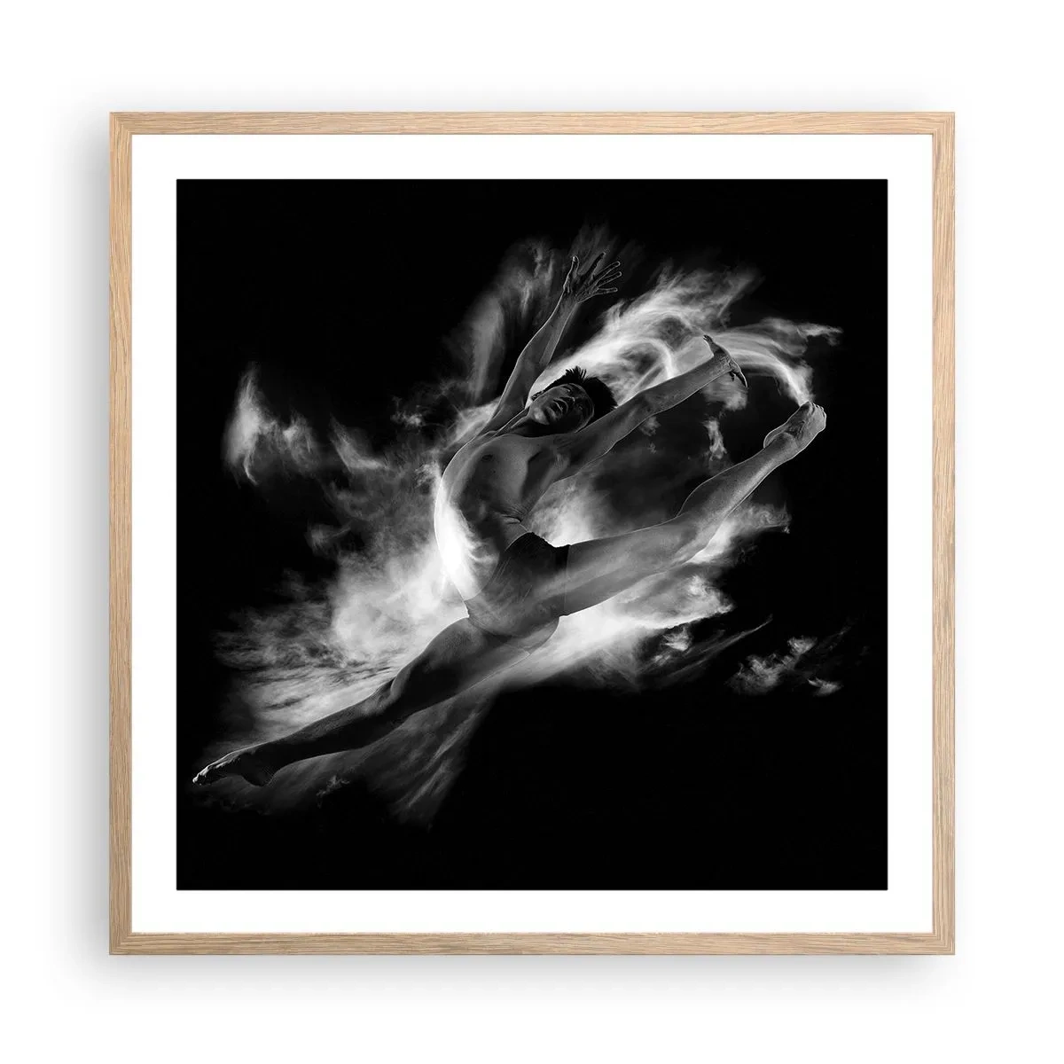 Pôster com moldura de carvalho claro - Parado no ar - 60x60 cm