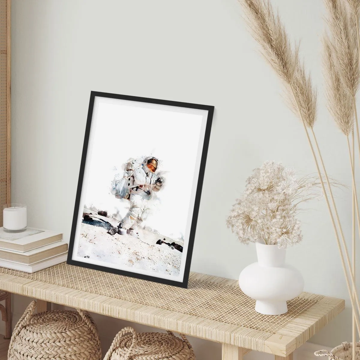 Pôster com moldura preta - Enviado da Terra - 61x91 cm