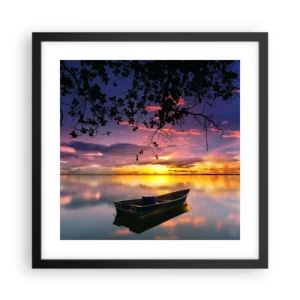 Pôster com moldura preta - Parece que estás pendurado no meio do céu… - 40x40 cm