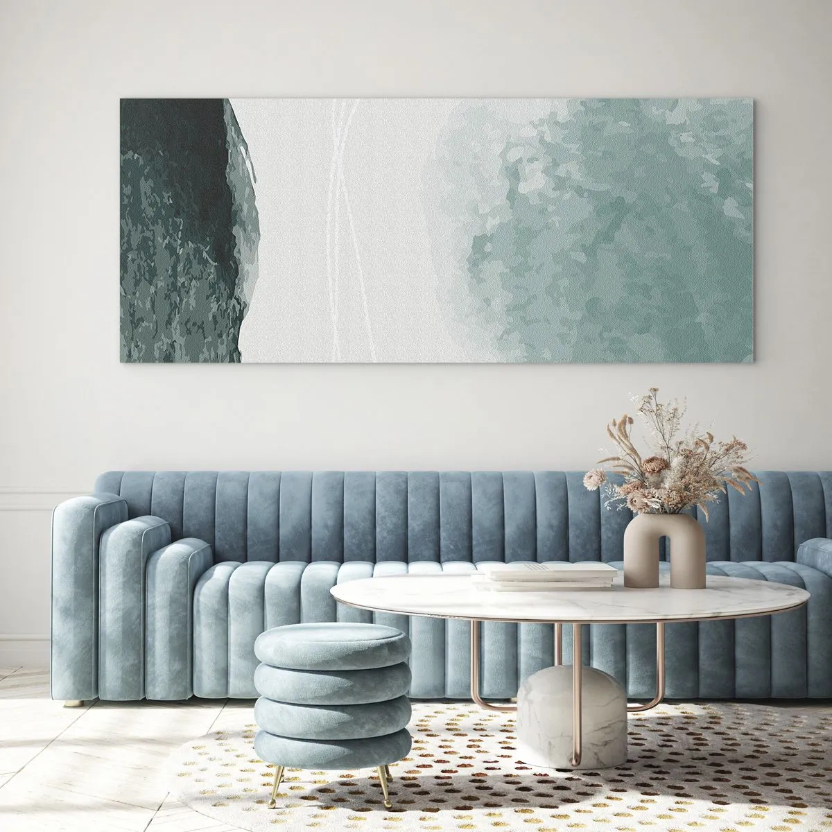 Quadro em vidro - Encontro com a neblina - 140x50 cm