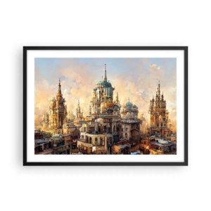 Pôster com moldura preta - Cidade das cidades - 70x50 cm