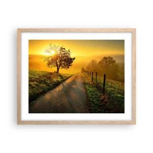 Pôster com moldura de carvalho claro - Uma tarde agradável - 50x40 cm