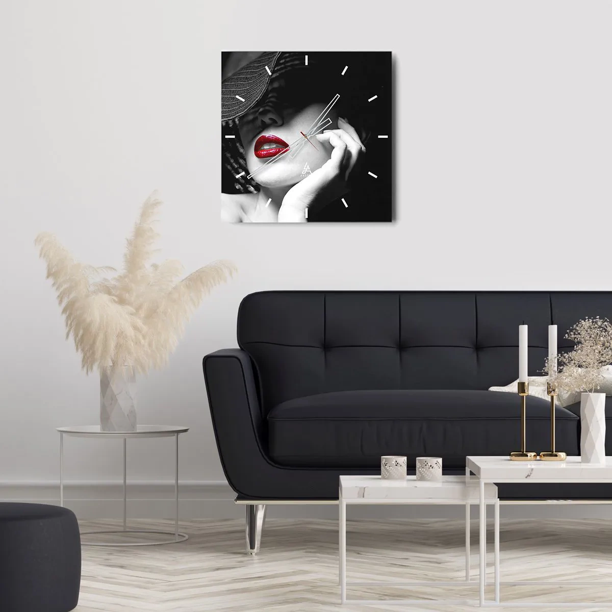 Relógio de parede - Relógio em vidro - Um estudo em vermelho - 30x30 cm