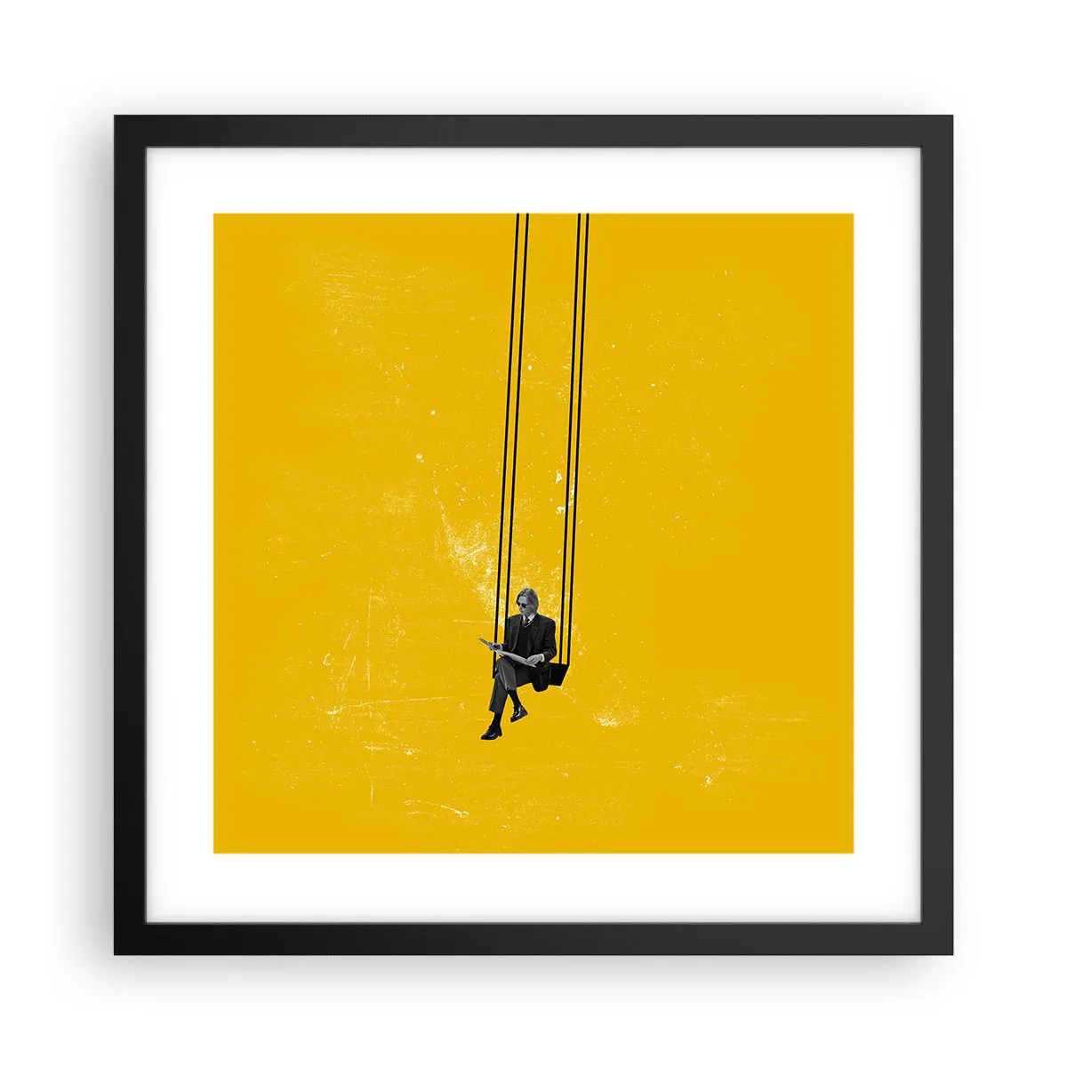 Pôster com moldura preta - Dia como todos os dias - 40x40 cm