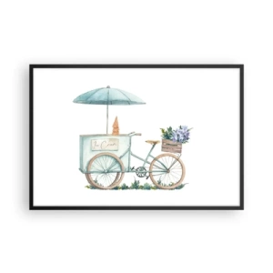 Pôster com moldura preta - Doce lembrança do verão - 91x61 cm