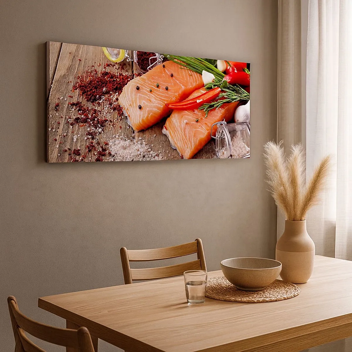 Quadro em tela - Aventura norueguesa na cozinha - 100x40 cm