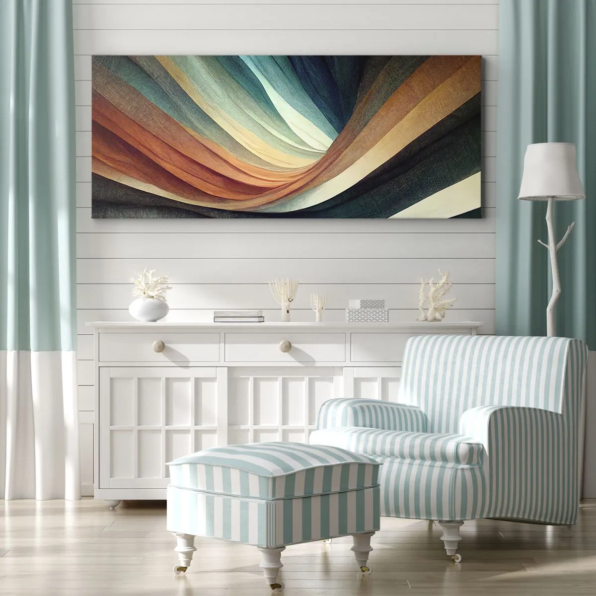 Quadro em tela - Tecido de cores - 100x40 cm